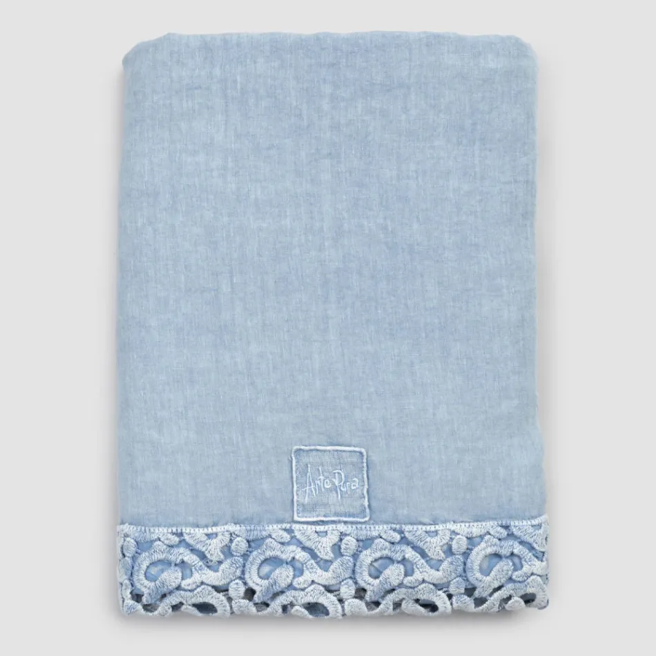 Çarçaf dopio me Lino me Lace Poema, 3 Finitura - Dulcis Viadurini