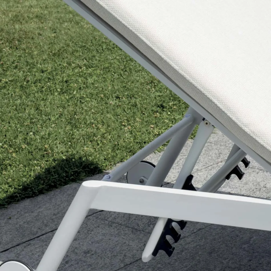 Shezlongë alumini për jashtë me jastëk 205x76 cm - Tessara Viadurini