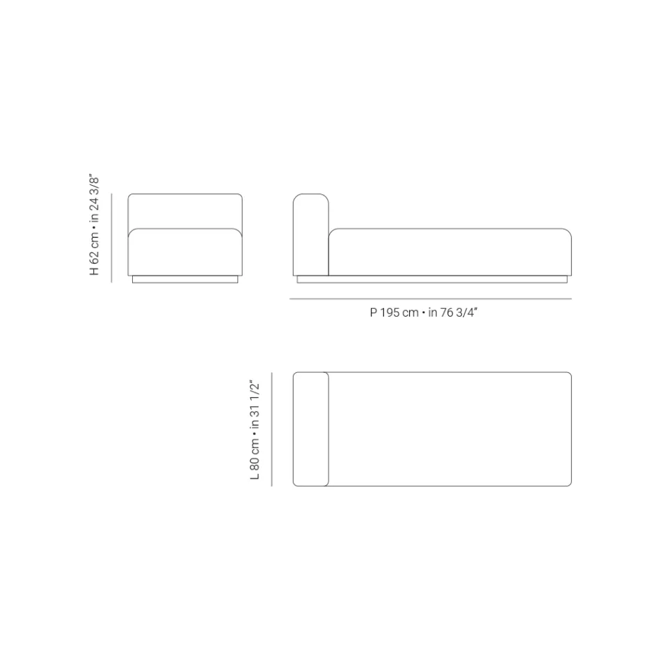 Shezlong për natyrë me mbushje në gomë kulluese Prodhuar në Itali - Bahias Viadurini