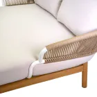 Shezllon në natyrë me kornizë tik, litarë dhe jastëkë - tendë Viadurini