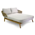 Shezllon në natyrë me kornizë tik, litarë dhe jastëkë - tendë Viadurini