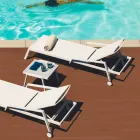 Sunbed në natyrë në alumini me rrota dhe armaturë Dizajn modern - Carmine Viadurini