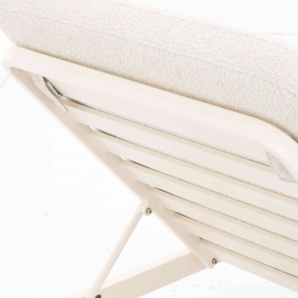 Shezllon në natyrë në alumin dhe pëlhurë me rrota - Solaria Viadurini