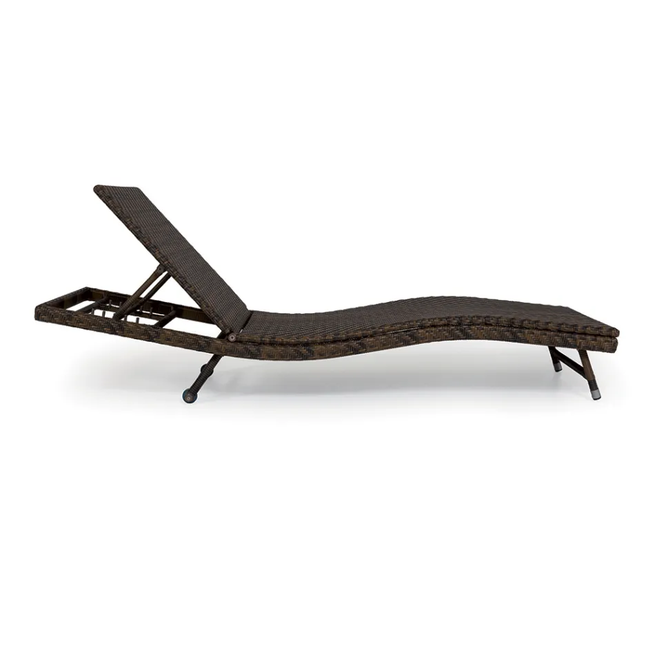 Shezlong në natyrë në Polyrattan me rrota - Meredith Viadurini