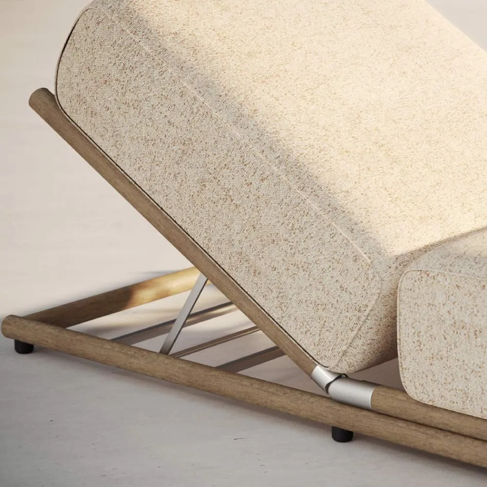 Shezlong për natyrë në strukturë pëlhure dhe druri Prodhuar në Itali - Armelia Viadurini