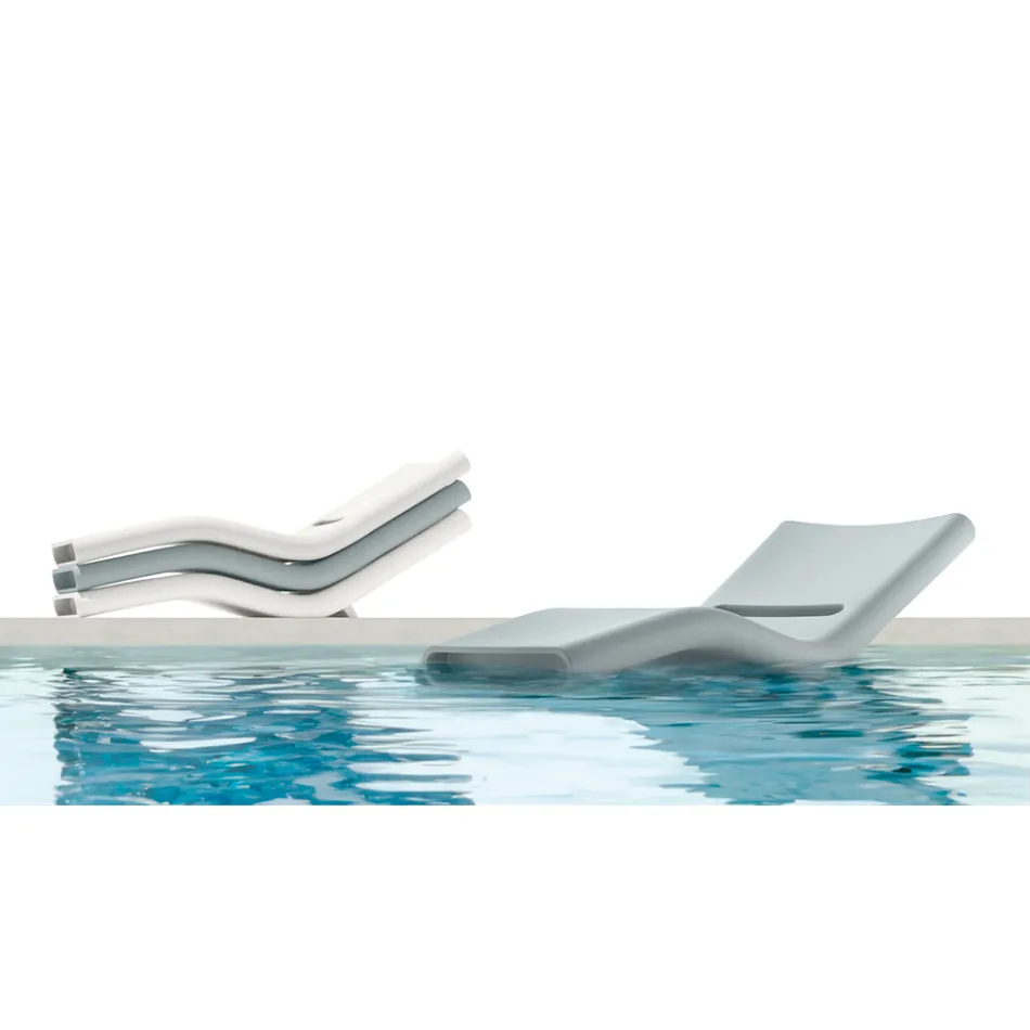 Shezlong për ambiente të jashtme Nga polietileni me ngjyra të ndryshme - Bollo Viadurini