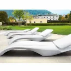 Dizenjoni Chaise Longue Garden Lounger në Plastikë të Bardhë - Zoe nga Mayyour Viadurini
