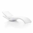 Dizenjoni Chaise Longue Garden Lounger në Plastikë të Bardhë - Zoe nga Mayyour Viadurini