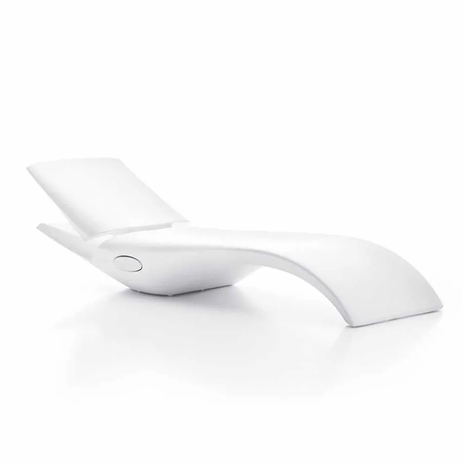 Dizenjoni Chaise Longue Garden Lounger në Plastikë të Bardhë - Zoe nga Mayyour Viadurini