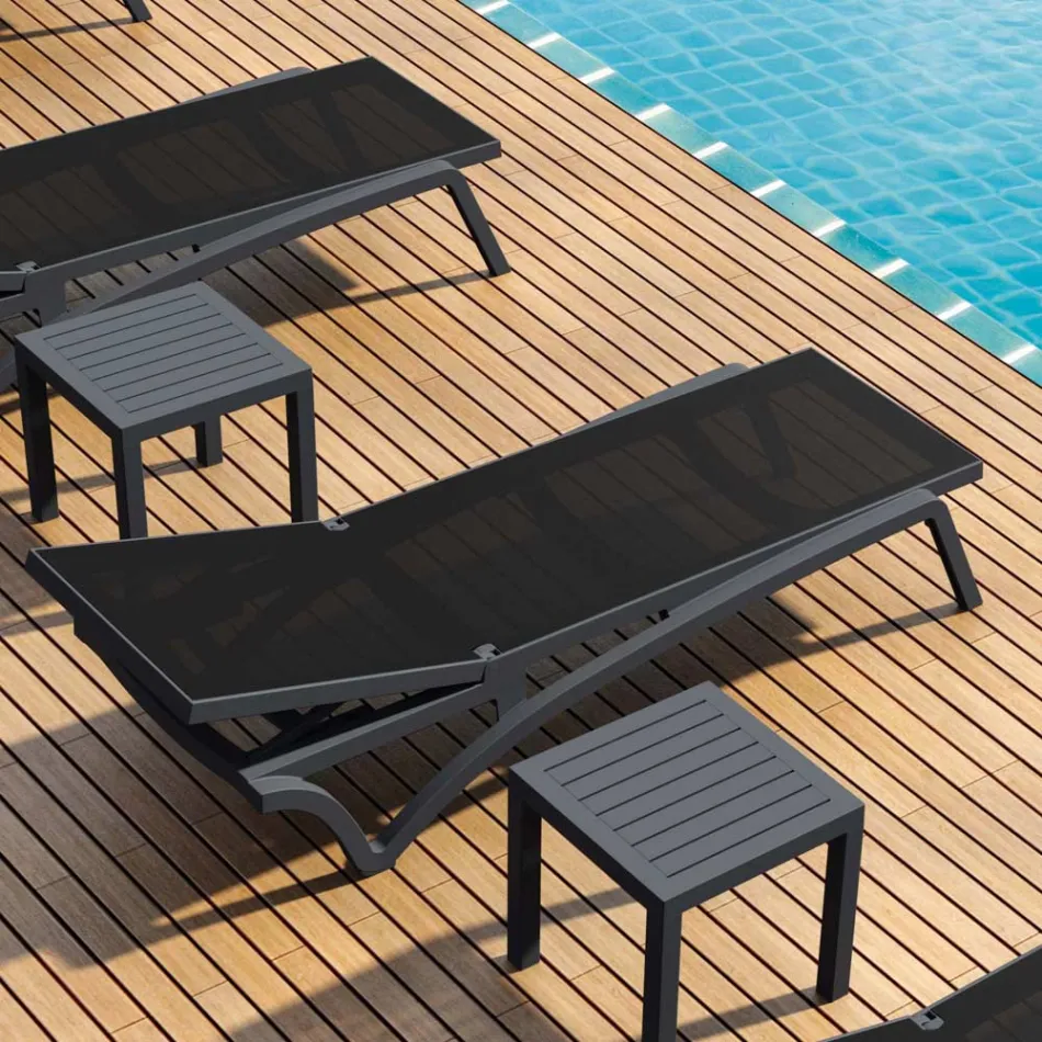 Shezlong për kopsht me polipropilen dhe tekstile me ngjyra - Artelia Viadurini