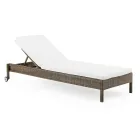 Rattan Garden Lounger me rrota - bëj banja dielli Viadurini