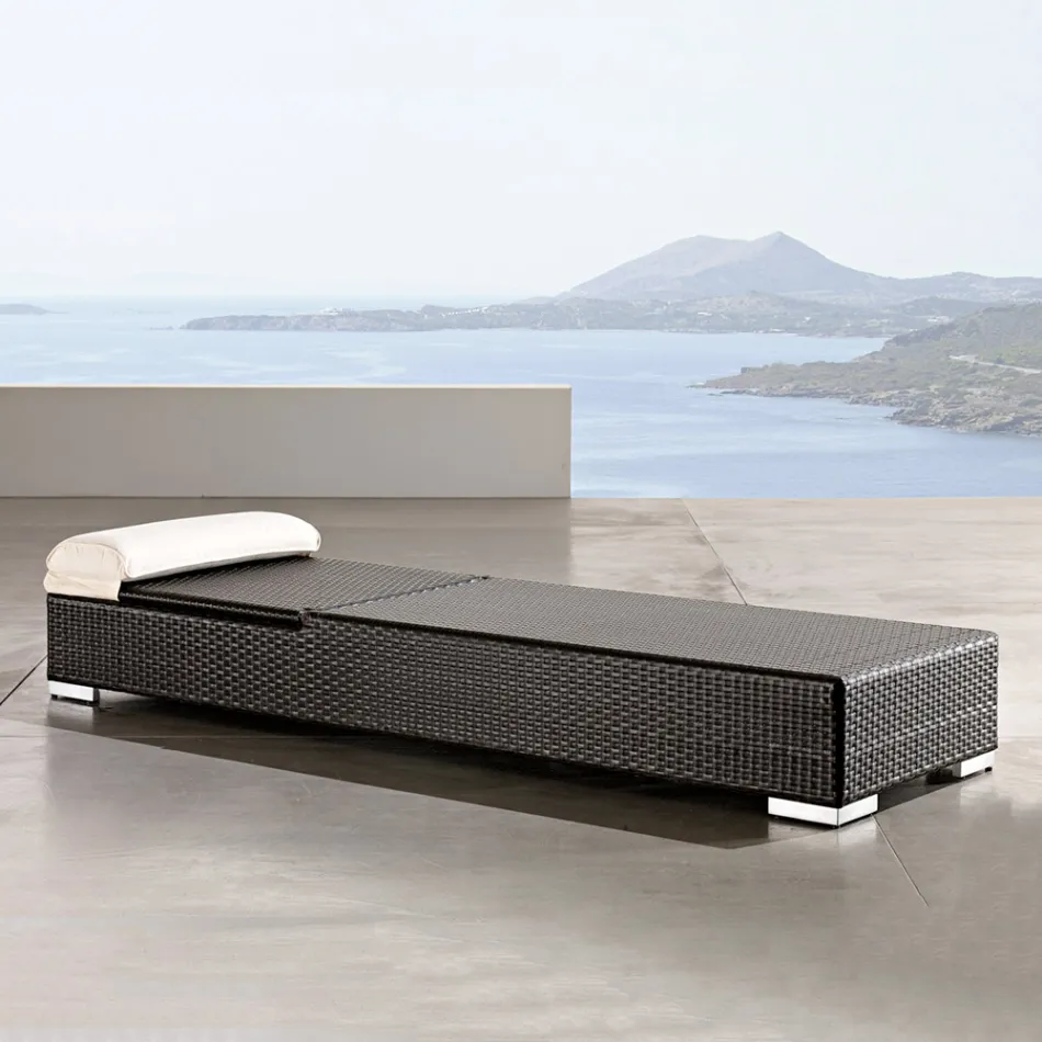 Shezlong kopshti në polirattan të thurur me dorë - Experia Viadurini