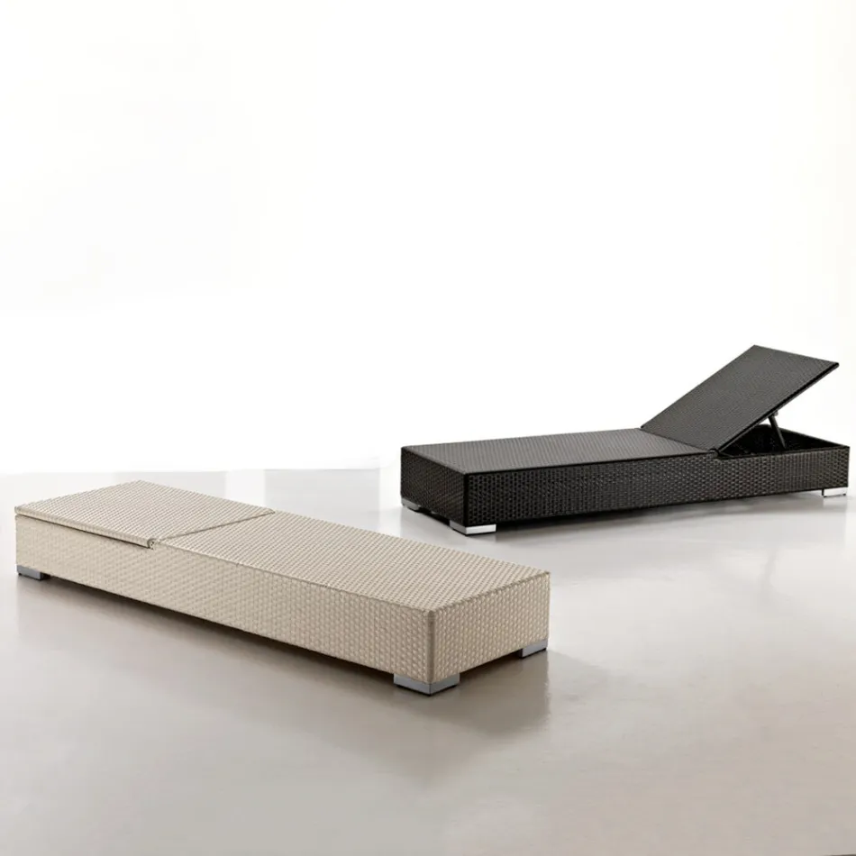 Shezlong kopshti në polirattan të thurur me dorë - Experia Viadurini