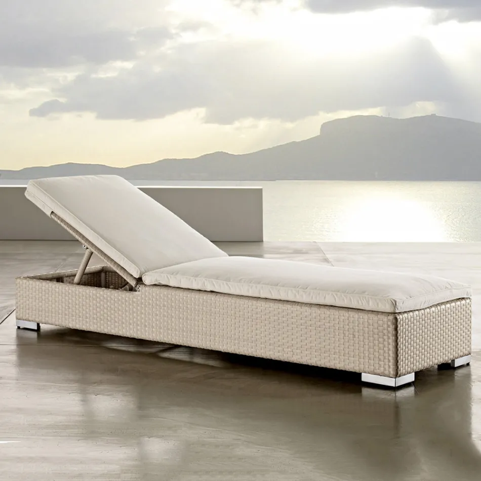 Shezlong kopshti në polirattan të thurur me dorë - Experia Viadurini