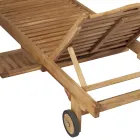 Shezlong kopshti tik me tavolinë dhe rrota të lëvizshme - Oasi Viadurini