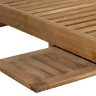 Shezlong kopshti tik me tavolinë dhe rrota të lëvizshme - Oasi Viadurini