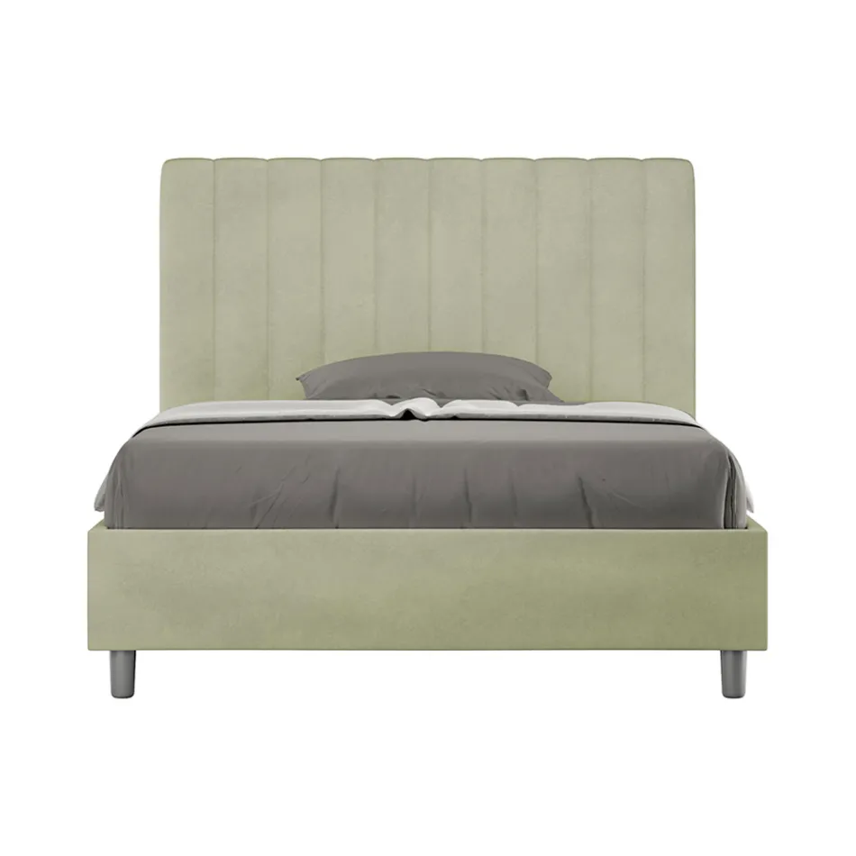 Krevat mikrofibre 120x200 cm me vija vertikale simetrike të prodhuara në Itali - Doreza Viadurini