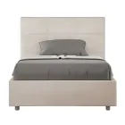 Krevat 140x200 cm me kokë drejtkëndëshe në mikrofibër Prodhuar në Itali - Brina Viadurini