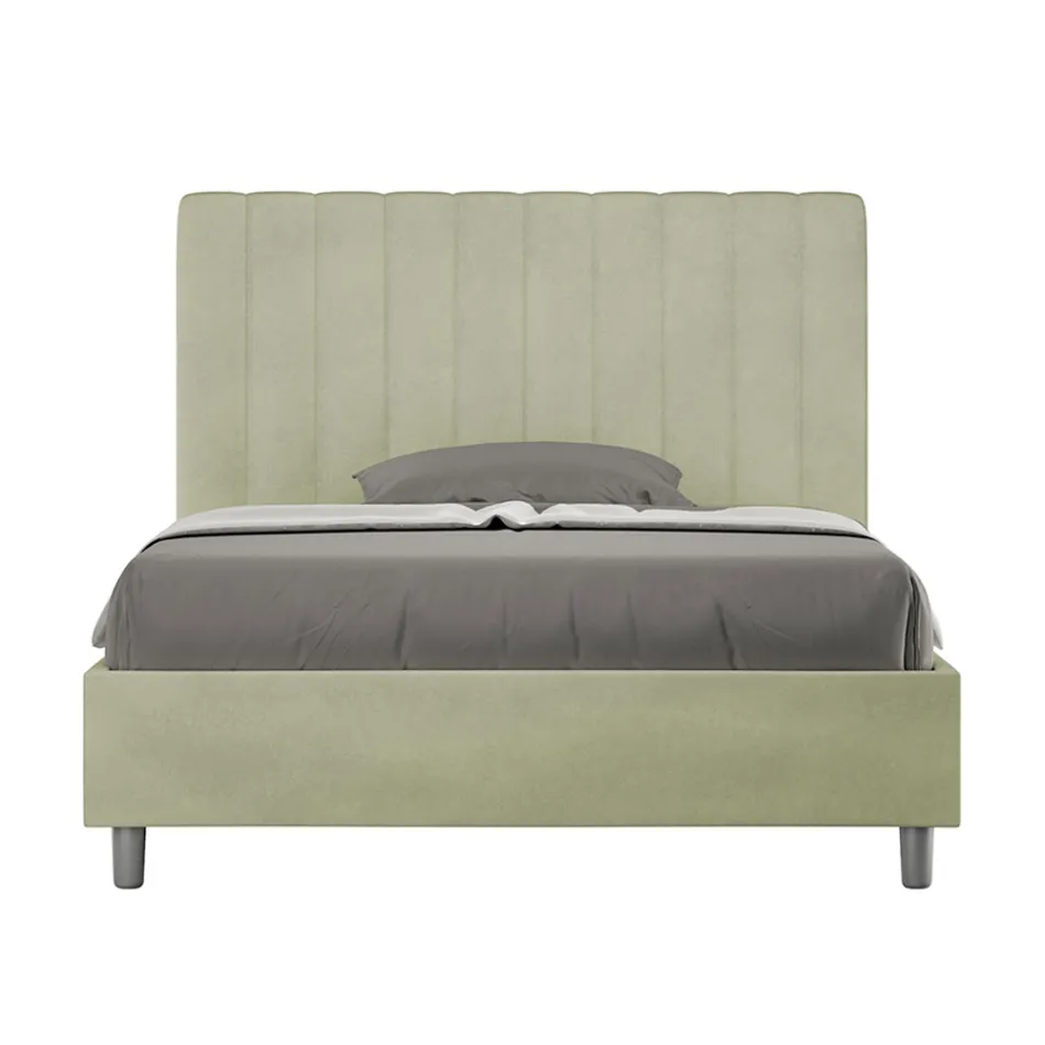 Krevat mikrofibre 140x200 cm me vija vertikale simetrike të prodhuara në Itali - Doreza Viadurini