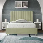 Krevat mikrofibre 140x200 cm me vija vertikale simetrike të prodhuara në Itali - Doreza Viadurini