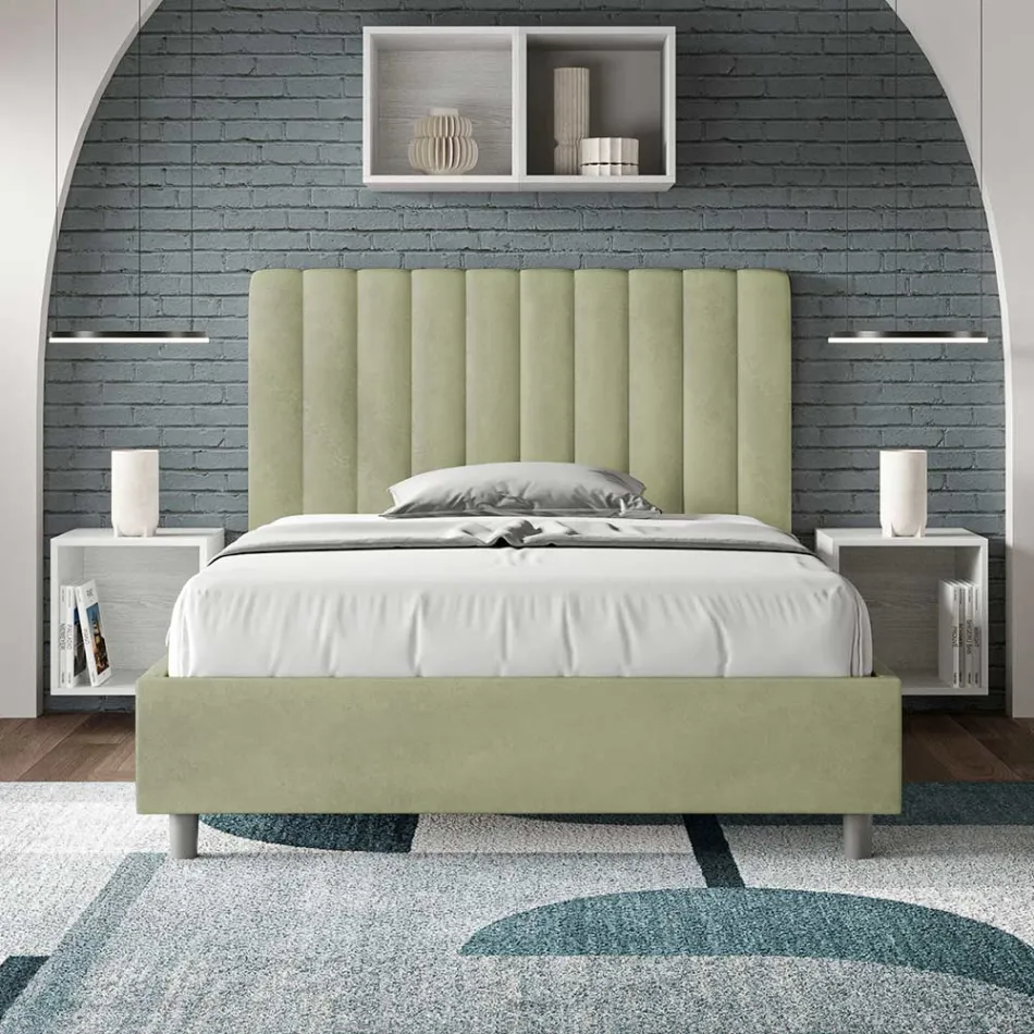 Krevat mikrofibre 140x200 cm me vija vertikale simetrike të prodhuara në Itali - Doreza Viadurini