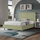 Krevat mikrofibre 140x200 cm me vija vertikale simetrike të prodhuara në Itali - Doreza Viadurini