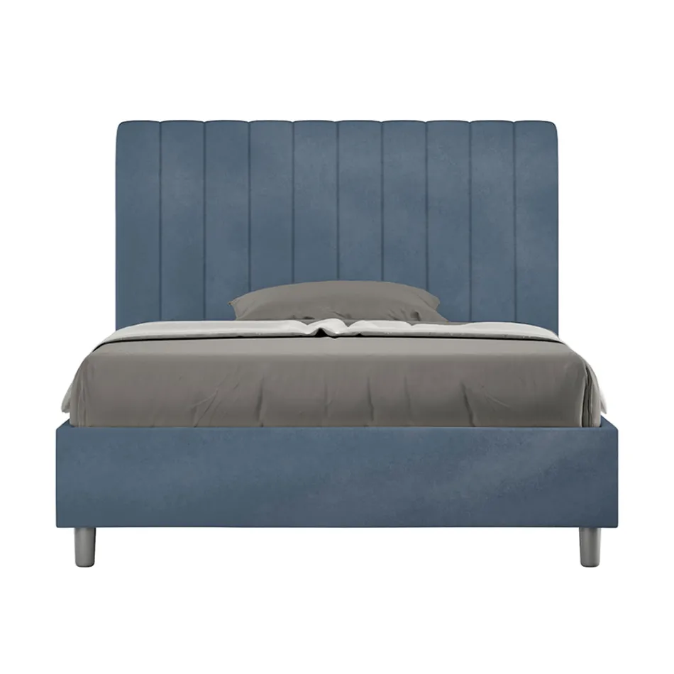 Krevat mikrofibre 140x200 cm me vija vertikale simetrike të prodhuara në Itali - Doreza Viadurini