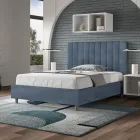 Krevat mikrofibre 140x200 cm me vija vertikale simetrike të prodhuara në Itali - Doreza Viadurini