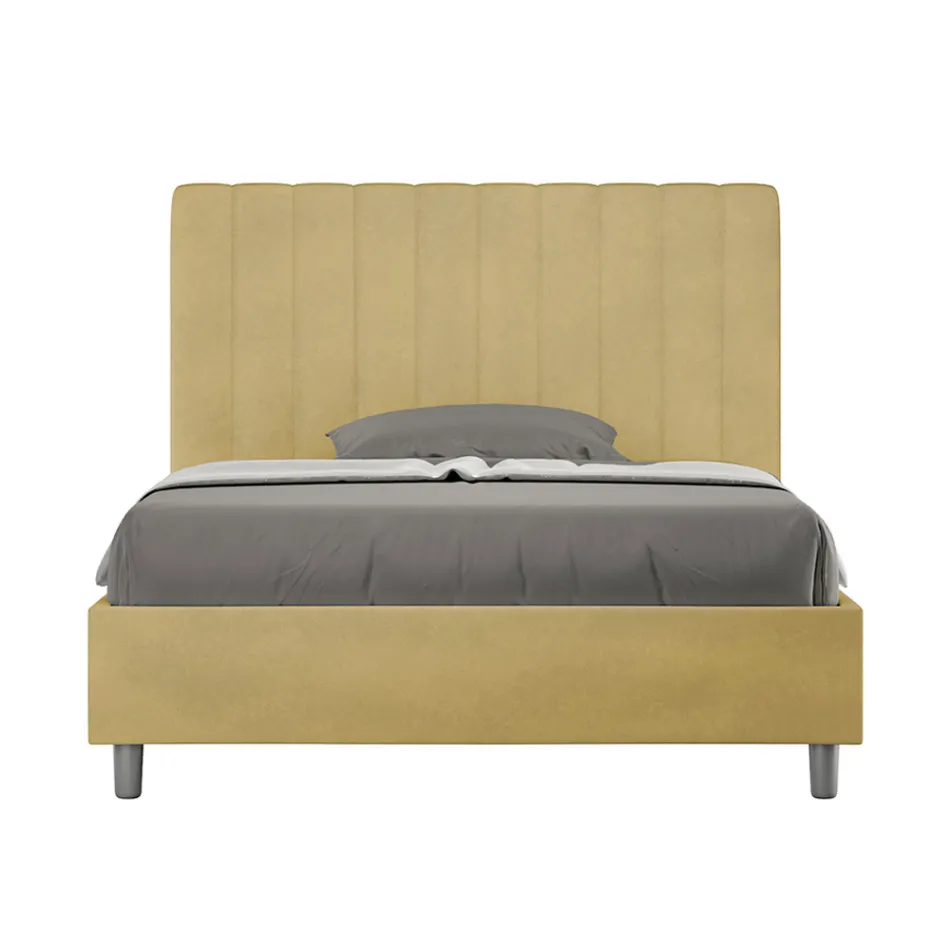 Krevat mikrofibre 140x200 cm me vija vertikale simetrike të prodhuara në Itali - Doreza Viadurini