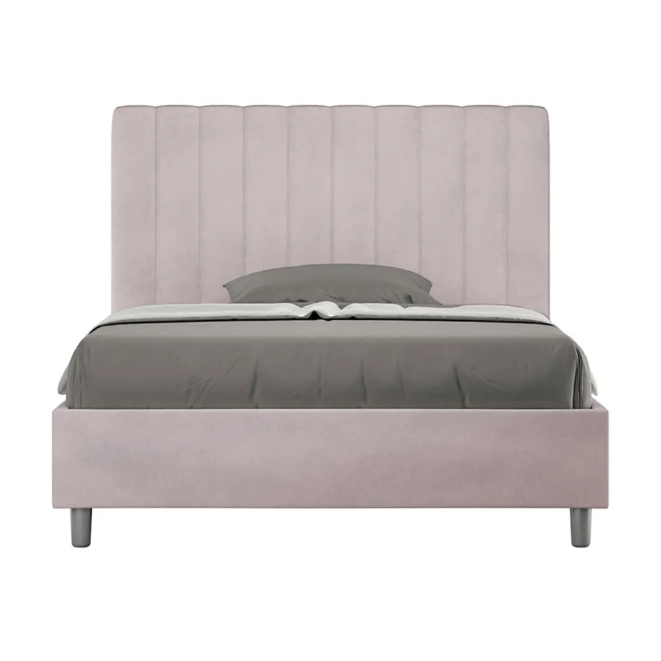 Krevat mikrofibre 140x200 cm me vija vertikale simetrike të prodhuara në Itali - Doreza Viadurini