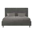 Krevat mikrofibre 160x200 cm me vija vertikale simetrike të prodhuara në Itali - Doreza Viadurini