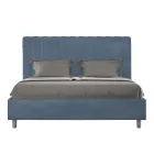 Krevat mikrofibre 160x200 cm me vija vertikale simetrike të prodhuara në Itali - Doreza Viadurini