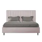 Krevat mikrofibre 160x200 cm me vija vertikale simetrike të prodhuara në Itali - Doreza Viadurini