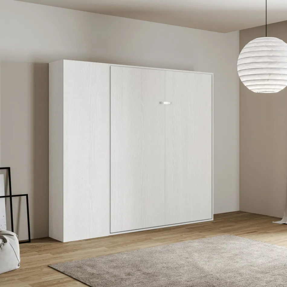 Krevat Queen me palosje vertikale dhe kolonë - Magicompare Viadurini