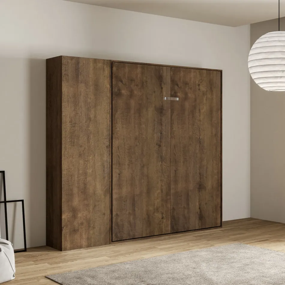 Krevat Queen me palosje vertikale dhe kolonë - Magicompare Viadurini