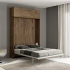 Krevat Queen me palosje vertikale dhe njësi muri - Magicompare Viadurini