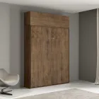 Krevat Queen me palosje vertikale dhe njësi muri - Magicompare Viadurini