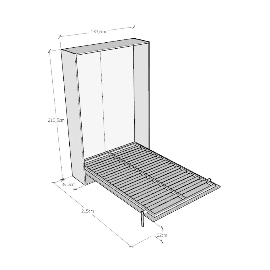 Krevat Queen me palosje vertikale në përfundime të ndryshme - Magicompare Viadurini