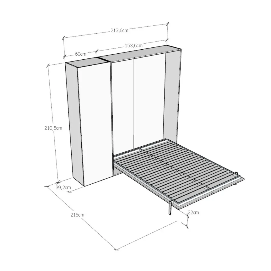 Krevat Francez Vertikal i Palosshëm me Kolonë - Magicompare Viadurini