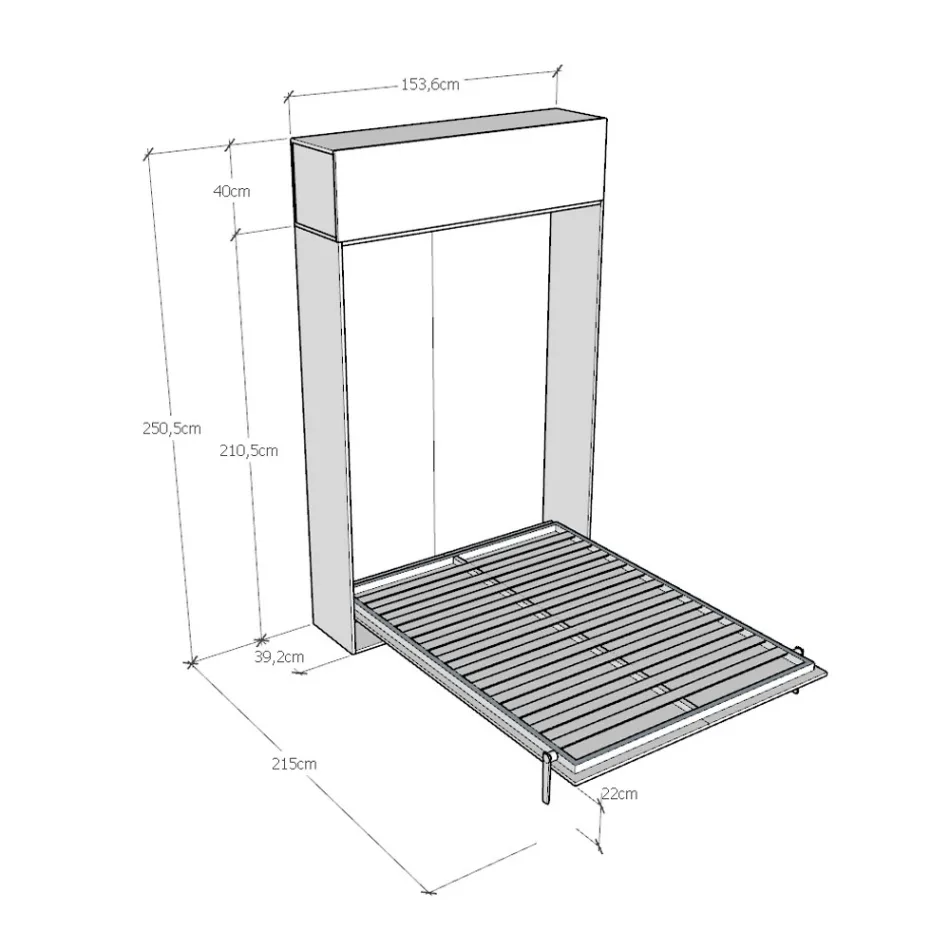 Krevat Francez Vertikal i Palosshëm me Ndarje Muri - Magicompare Viadurini