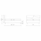 Shtrati me kontejner të dyfishtë të veshur me susta në lëkure Faux Made in Italy - Raggino Viadurini