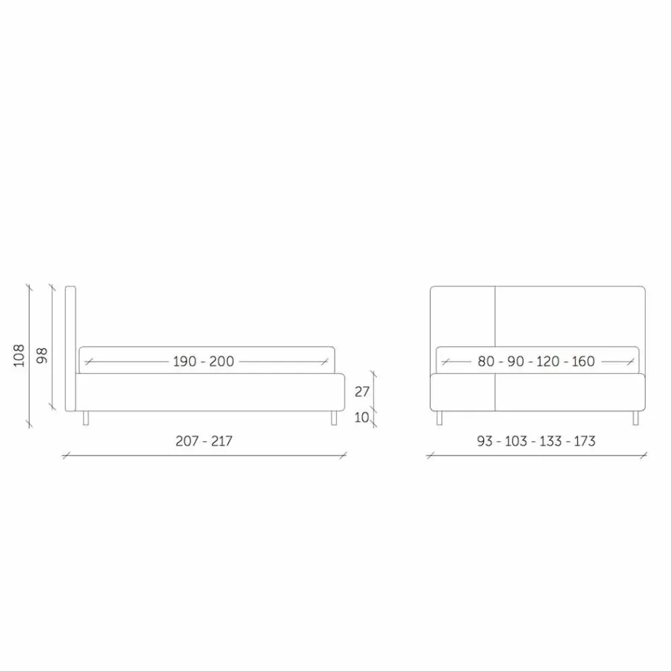 Shtrati me kontejner të dyfishtë në Bicolor Ecoleather Made in Italy - Jasmine Viadurini