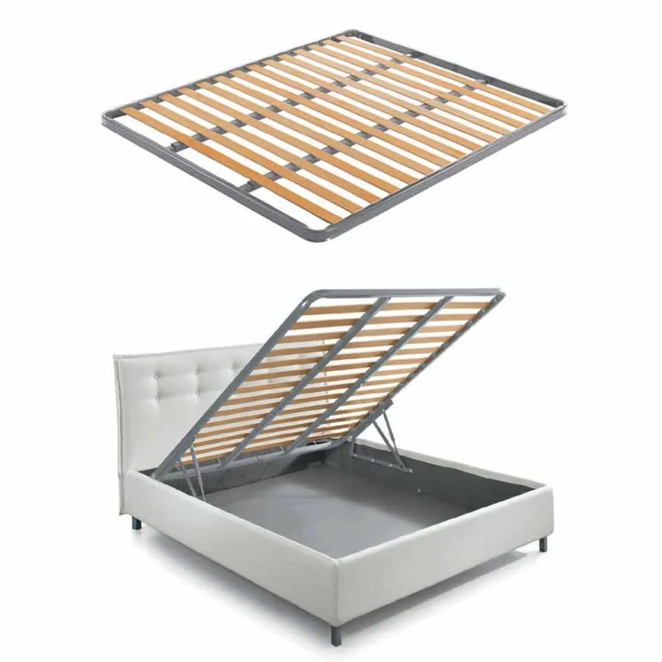 Shtrati me kontejner të dyfishtë në Bicolor Ecoleather Made in Italy - Jasmine Viadurini