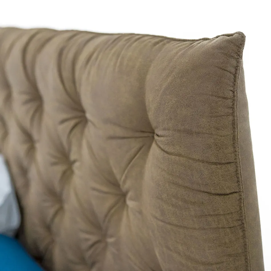 Krevat dopio magazinimi i veshur me susta prej pëlhure ose lëkure eko Prodhuar në Itali – Euro Viadurini