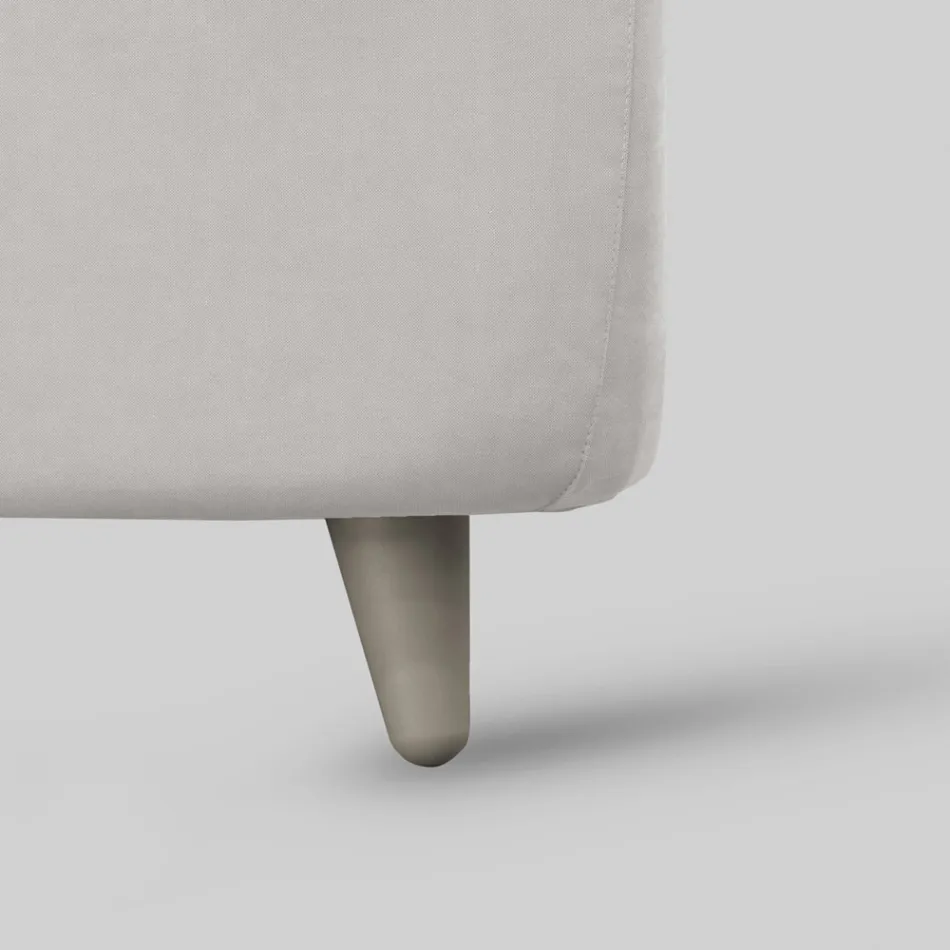 Krevat me përmasa të plota me ballë krevati dhe këmbë të mbushura Prodhuar në Itali - Aaron Viadurini