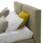 Krevat dopio i veshur me susta me kuti në pëlhurë eko-lëkure Prodhuar në Itali - Shkretëtirë Viadurini