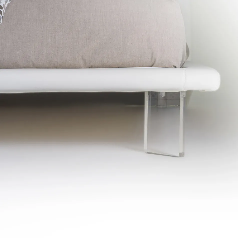 Krevat dopio i veshur me susta nga lëkura eko ose pëlhurë e prodhuar në Itali - Armonica Viadurini