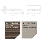 Krevat dopio 160x190 me 2 jastëkë të butë në kokë - Tramonti Viadurini