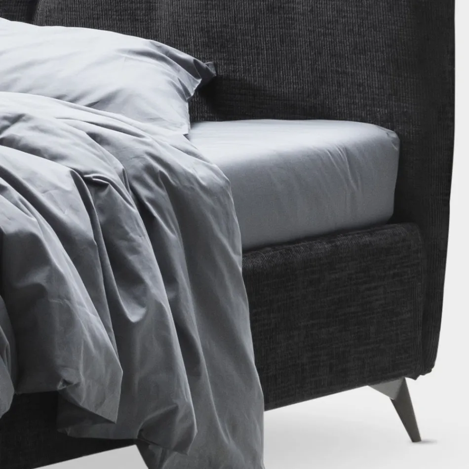 Krevat dopio 160x190 me korda vertikale të stampuara - Maskë Viadurini