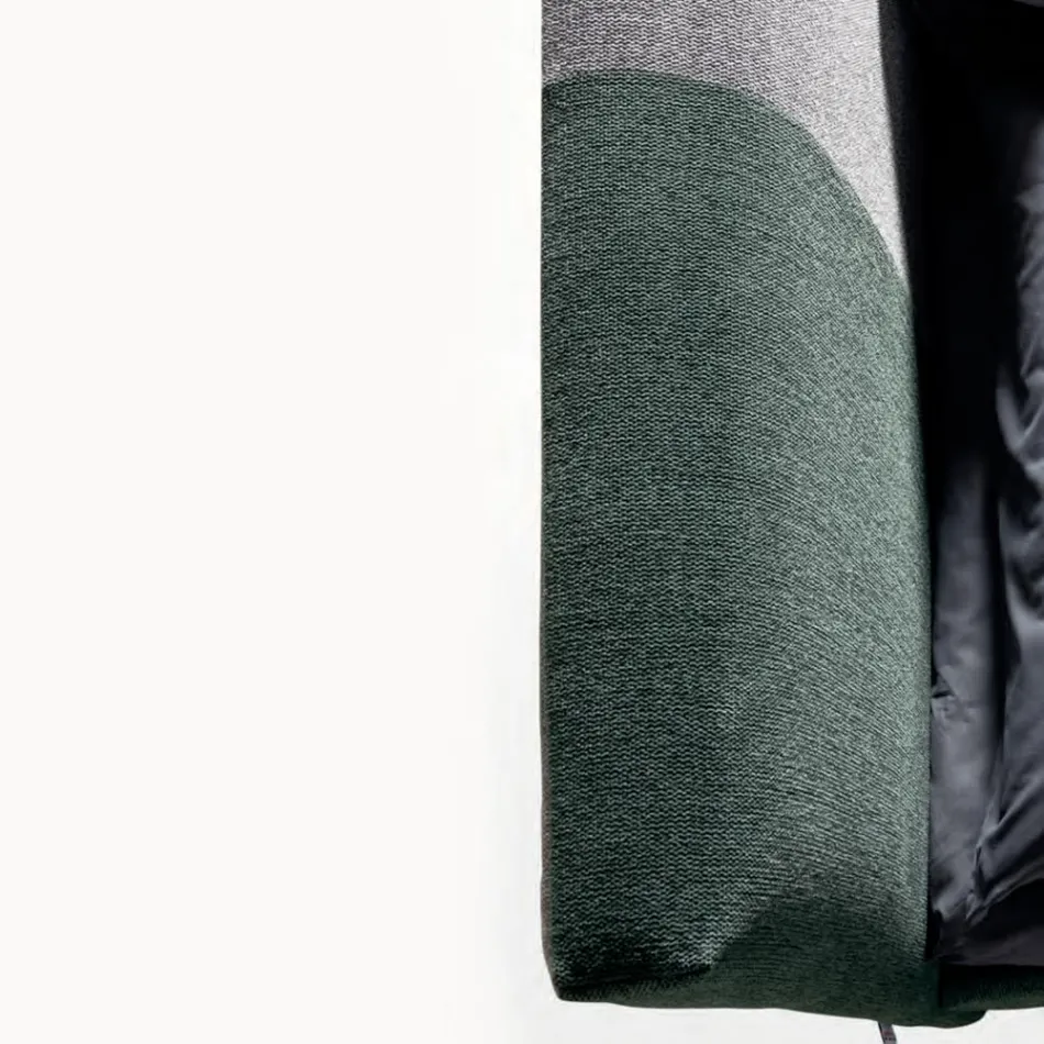 Krevat dopio 160x190 me dekorim asimetrik dyngjyrësh - Jasemini Viadurini